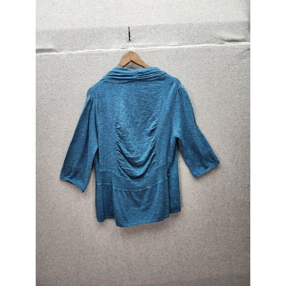 Soft Surroundings Womens XL Blue Open Front Cardigan With Metal Ring Closure - Picture 6 of 6